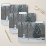 The Neighbor's Snowman Winter Snow Scene File Folder