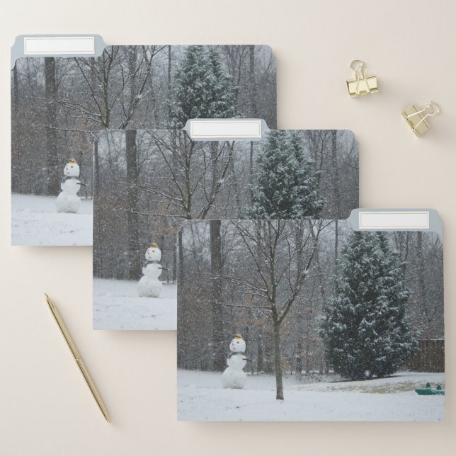 The Neighbor's Snowman Winter Snow Scene File Folder (Set)
