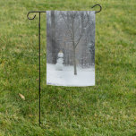 The Neighbor's Snowman Winter Snow Scene Garden Flag