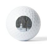 The Neighbor's Snowman Winter Snow Scene Golf Balls