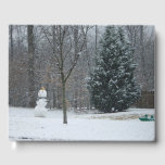 The Neighbor's Snowman Winter Snow Scene Guest Book