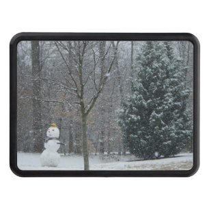 The Neighbor's Snowman Winter Snow Scene Hitch Cover