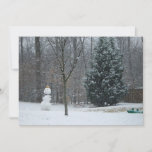 The Neighbor's Snowman Winter Snow Scene Holiday Card