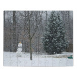 The Neighbor's Snowman Winter Snow Scene Jigsaw Puzzle