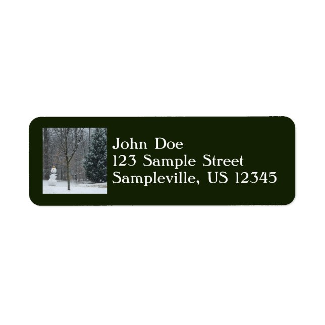 The Neighbor's Snowman Winter Snow Scene Label (Front)