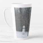 The Neighbor's Snowman Winter Snow Scene Latte Mug