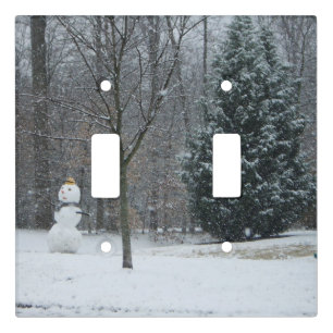 The Neighbor's Snowman Winter Snow Scene Light Switch Cover