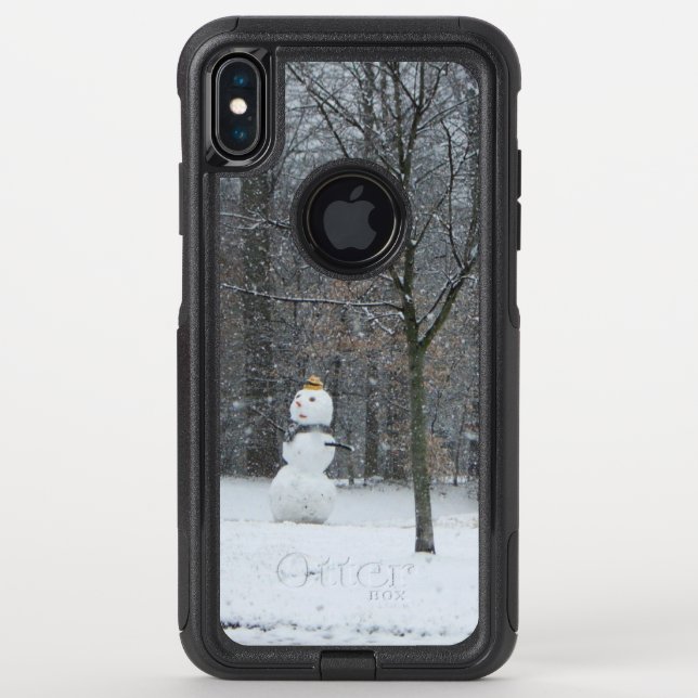 The Neighbor's Snowman Winter Snow Scene Otterbox iPhone Case (Back)