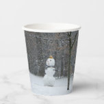 The Neighbor's Snowman Winter Snow Scene Paper Cups