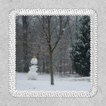 The Neighbor's Snowman Winter Snow Scene Patch