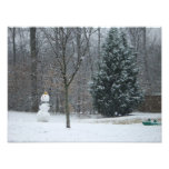 The Neighbor's Snowman Winter Snow Scene Photo Print