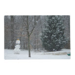 The Neighbor's Snowman Winter Snow Scene Placemat