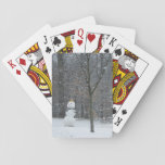 The Neighbor's Snowman Winter Snow Scene Playing Cards