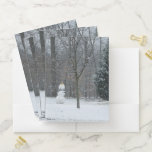 The Neighbor's Snowman Winter Snow Scene Pocket Folder