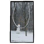 The Neighbor's Snowman Winter Snow Scene Small Gift Bag