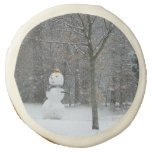 The Neighbor's Snowman Winter Snow Scene Sugar Cookie