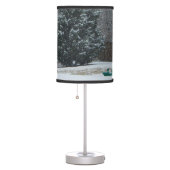 The Neighbor's Snowman Winter Snow Scene Table Lamp (Right)
