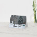 The Neighbor's Snowman Winter Snow Scene Thank You Card
