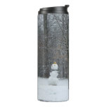The Neighbor's Snowman Winter Snow Scene Thermal Tumbler