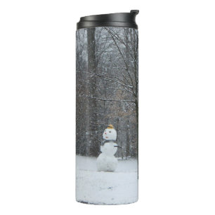 The Neighbor's Snowman Winter Snow Scene Thermal Tumbler