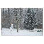 The Neighbor's Snowman Winter Snow Scene Tissue Paper