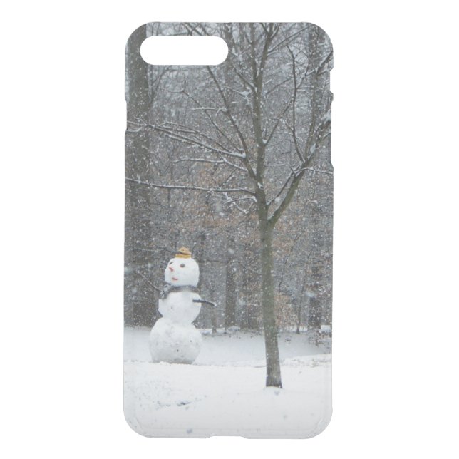 The Neighbor's Snowman Winter Snow Scene Uncommon iPhone Case (Back)