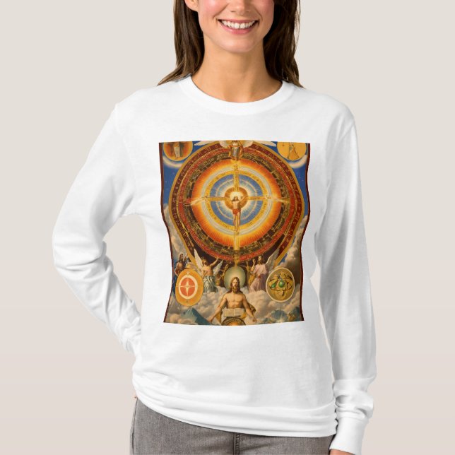 The Neo Gnostic Holy Trinity: Human Mind, Science, T-Shirt (Front)