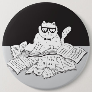 The Nerd Cat Pinback Button