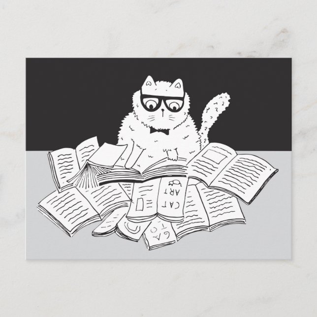 The Nerd Cat Postcard (Front)