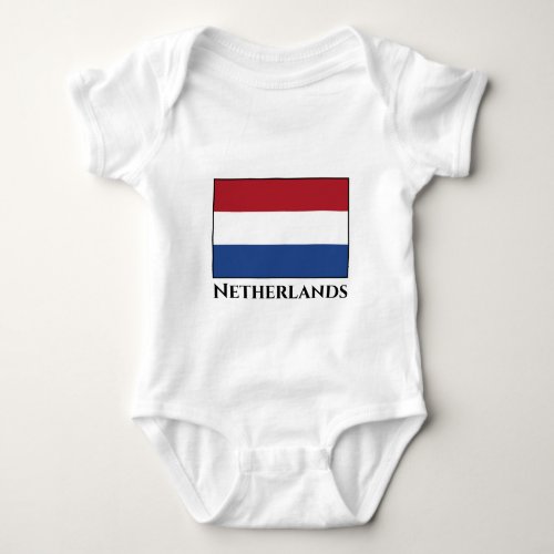 The Netherlands Dutch Flag Baby Bodysuit