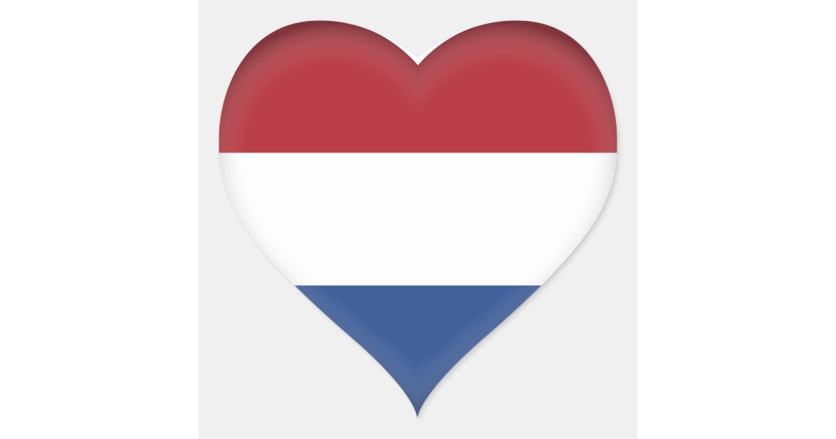 The Netherlands (dutch) Flag Heart Sticker 