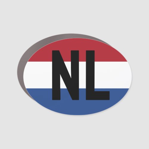 The Netherlands _ flag and abbreviation Car Magnet