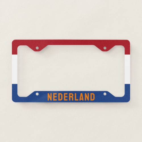 The Netherlands _ flag and abbreviation License Plate Frame