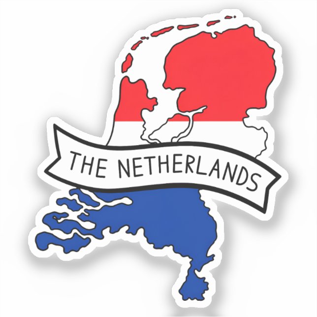 The Netherlands Flag Map Dutch Pride World Cup Sticker (Front)