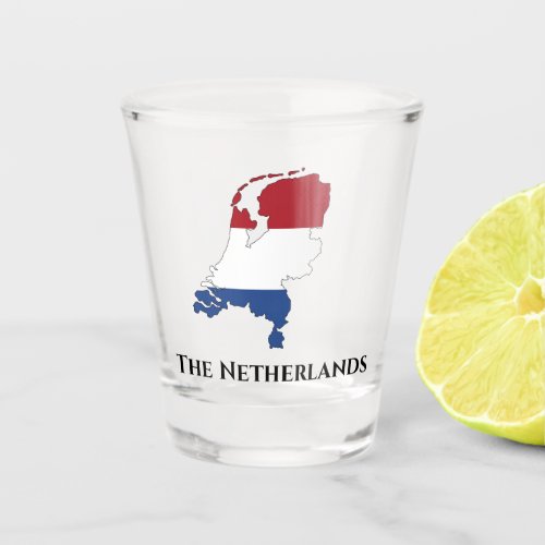 The Netherlands Flag Map Shot Glass