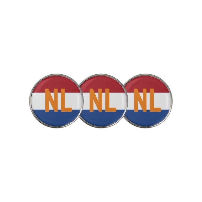 The Netherlands - flag/ NL Golf Ball Marker (3 Up)