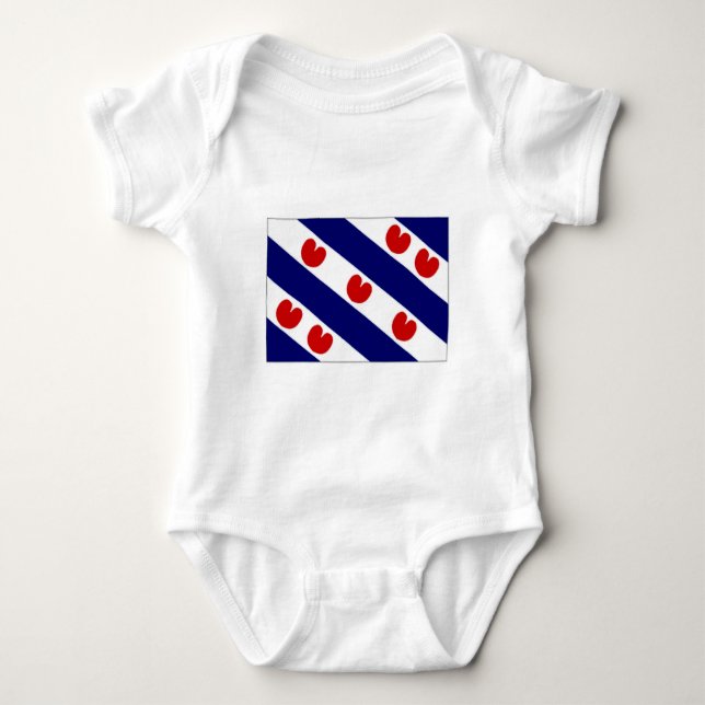 The Netherlands Friesland Flag Baby Bodysuit (Front)