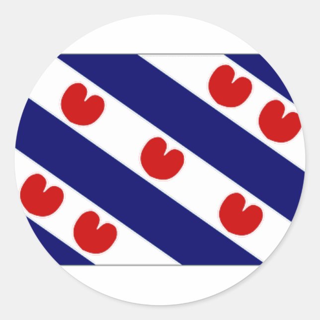 The Netherlands Friesland Flag Classic Round Sticker (Front)