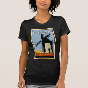 Amsterdam Holland Windmill Netherlands Nederlands Pride Mens V-neck T-shirt