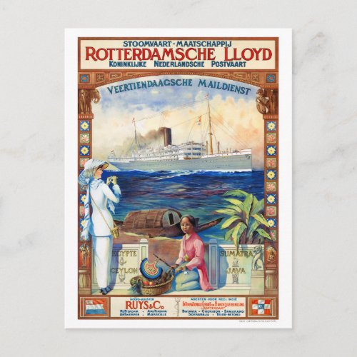 The Netherlands Vintage Travel Poster Restored Postcard