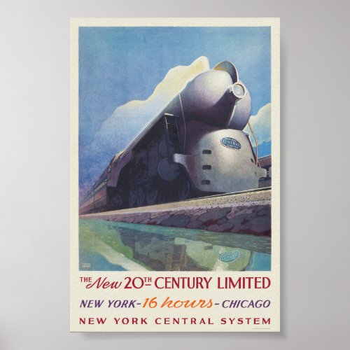 The New 20th Century Limited Vintage Poster 1938