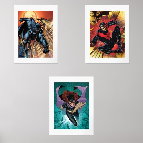 The New 52 Batman Nightwing  Batgirl Wall Art Sets