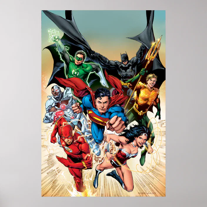 DC Comics Superman WonderWoman Green Lantern Batman Giclee Canvas Picture Poster 