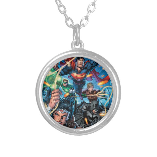 The New 52 Cover #4 Silver Plated Necklace (Front)