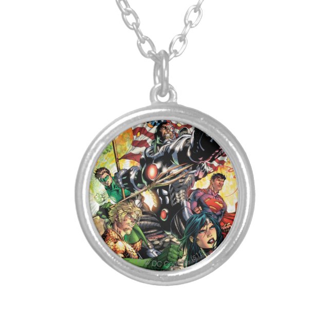 The New 52 Cover #5 Silver Plated Necklace (Front)