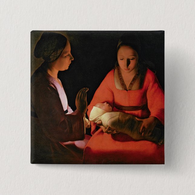 The New Born Child, late 1640s Pinback Button (Front)