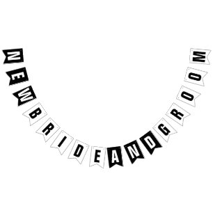 THE NEW BRIDE AND GROOM WEDDING DECOR BUNTING FLAGS