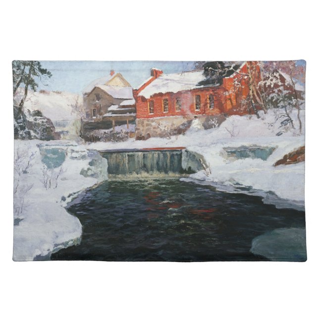 The new factory in Lillehammer,  Thaulow, Frits  Cloth Placemat (Front)