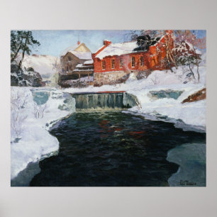 The new factory in Lillehammer, Thaulow, Frits Poster