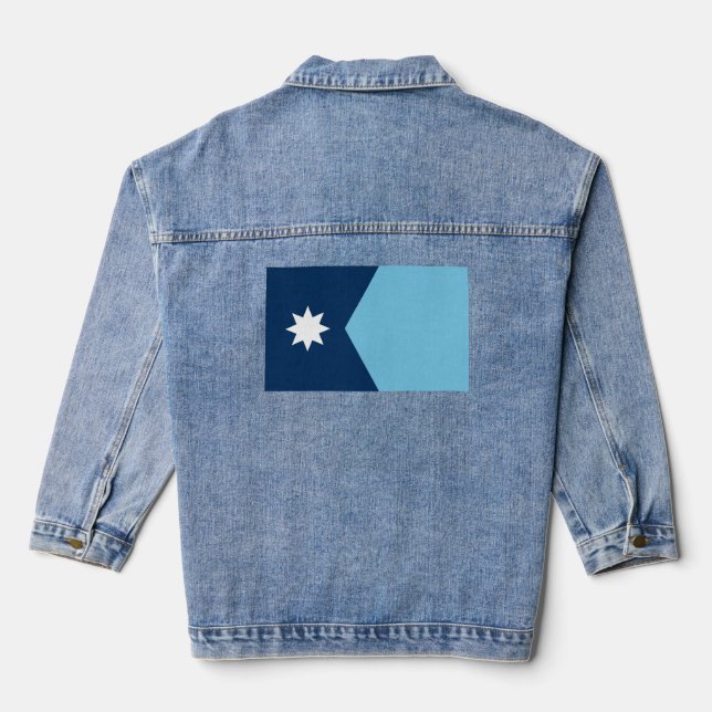 The new Flag of Minnesota State (2023 redesign) Denim Jacket (Back)